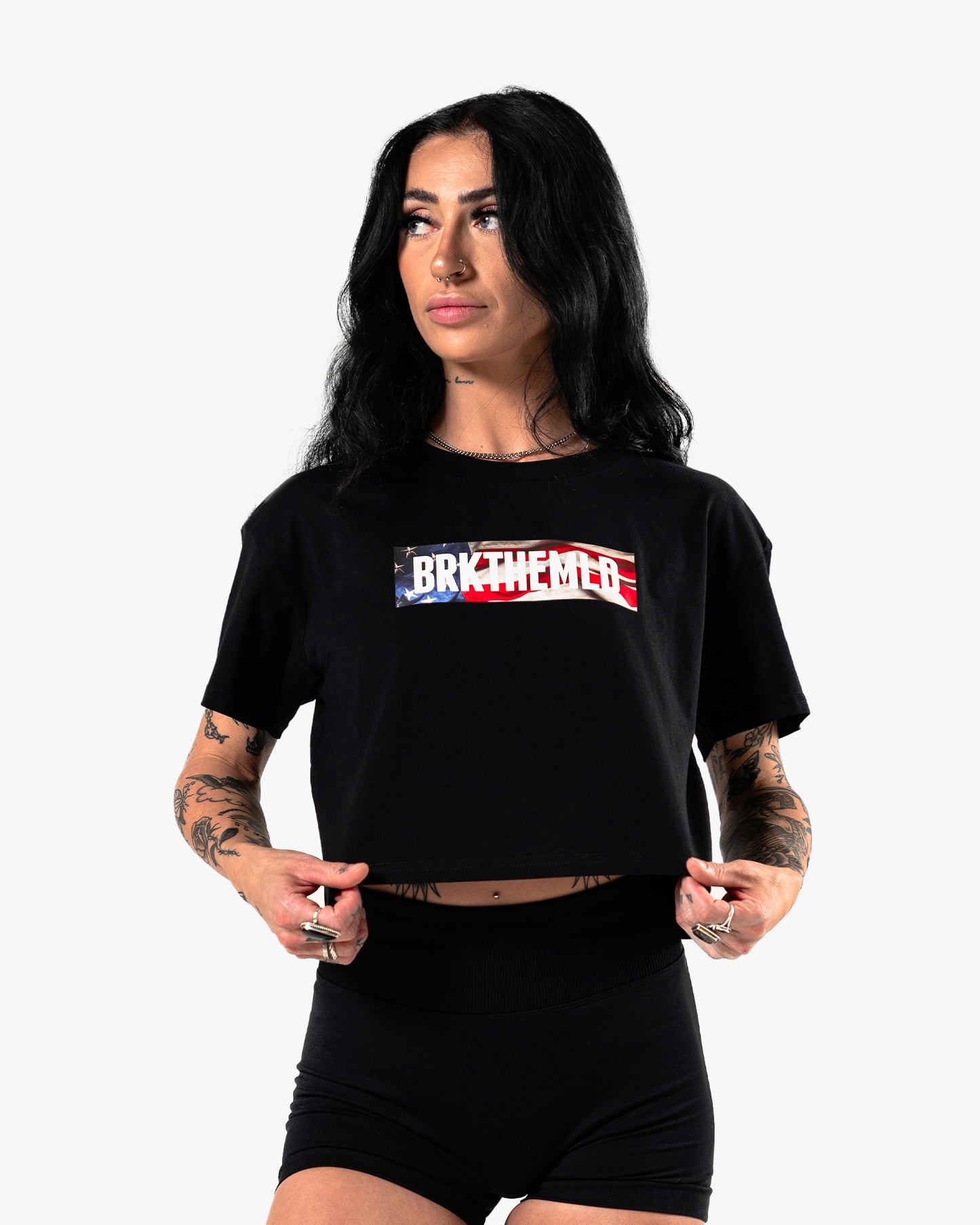 Stars & Stripes BRKTHEMLD Crop - Black