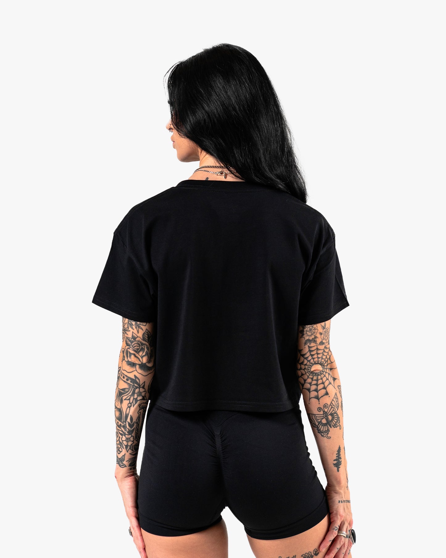 Stars & Stripes Crop Tee - Black