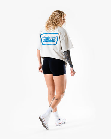 Oversize Vintage Tee - Bone w/ Blue