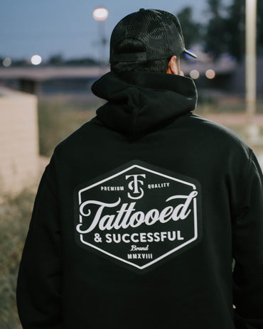 Brand Relax Hoodie- Black