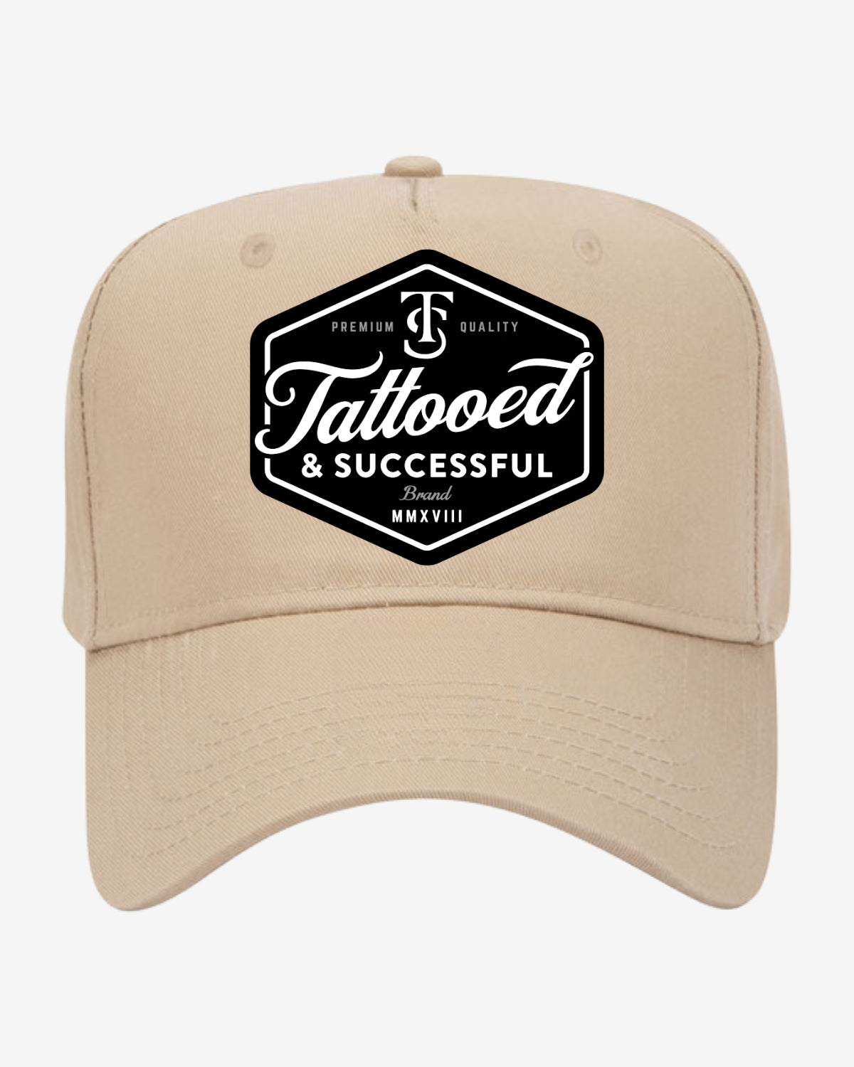 Brand 5 Panel Hat - Khaki