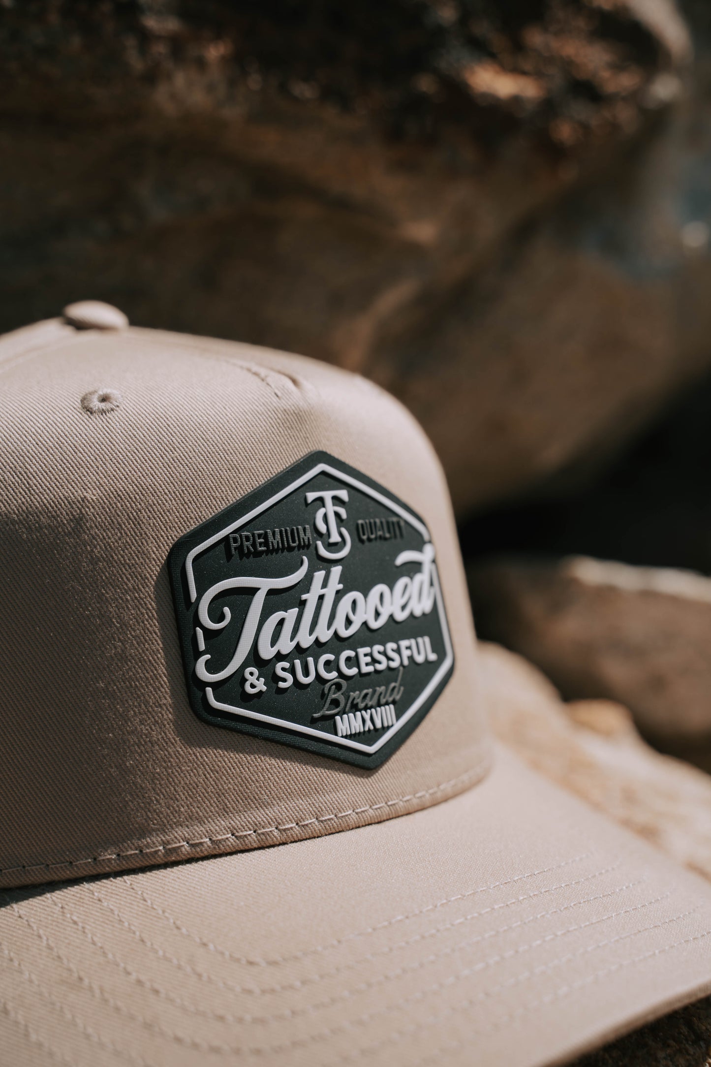 Brand 5 Panel Hat - Khaki