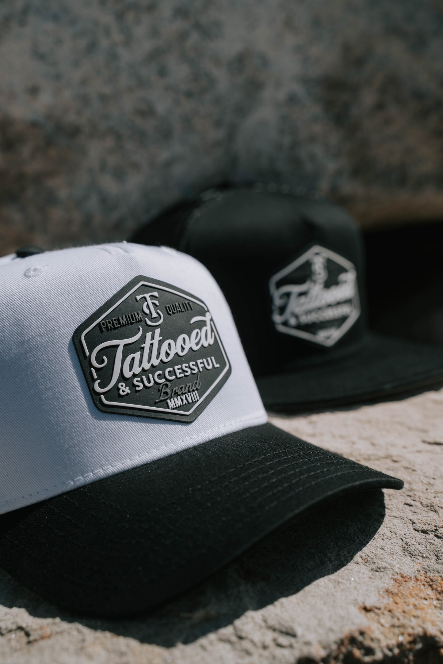 Brand 5 Panel Hat - White/Black