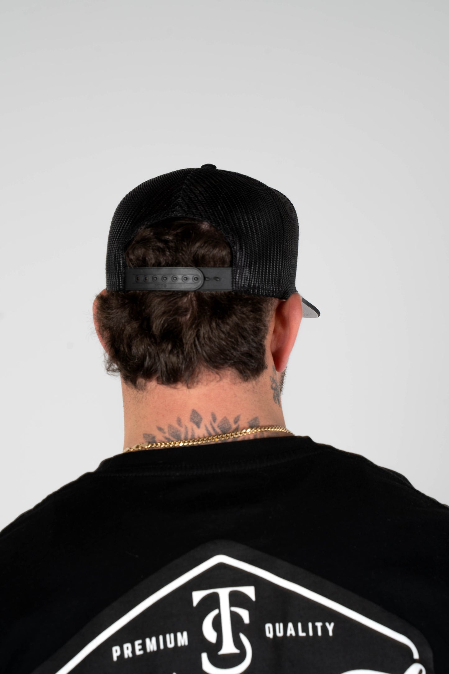 Brand 5 Panel Snapback Hat - Black