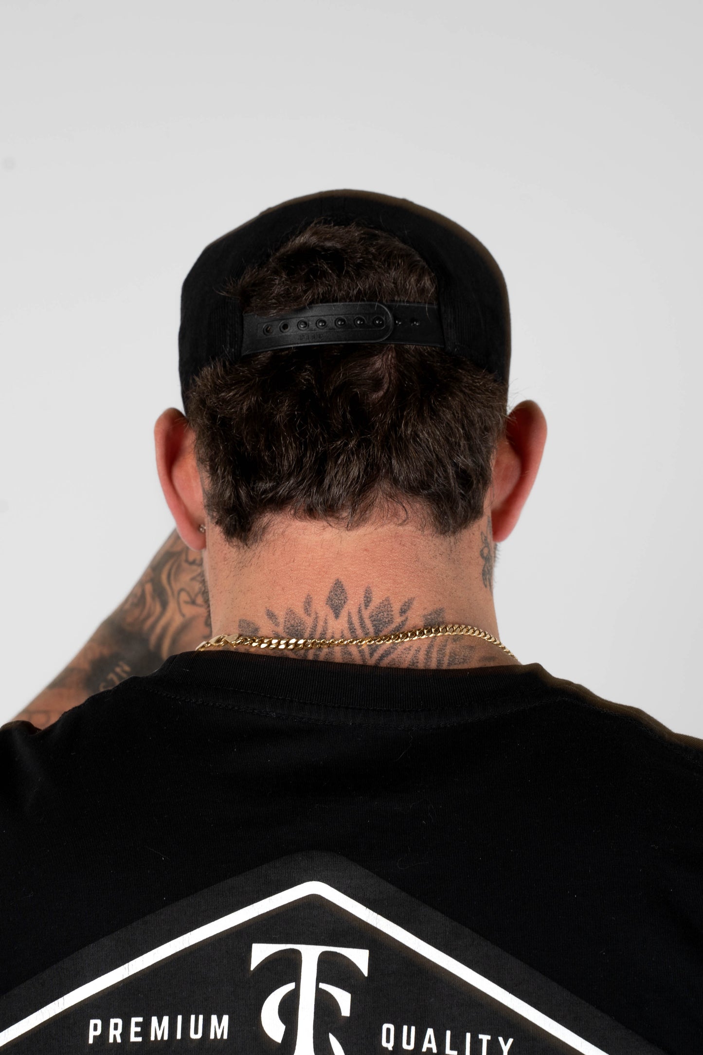 Brand 5 Panel Corduroy Hat - Black