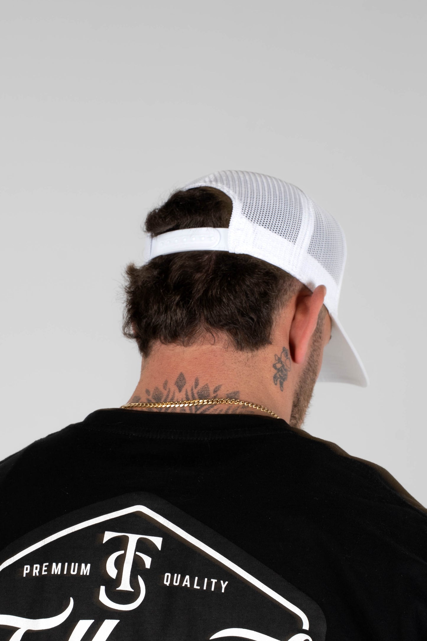 Brand 5 Panel Trucker Hat - White