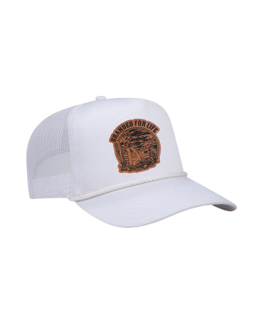 Branded For Life Trucker Hat- White