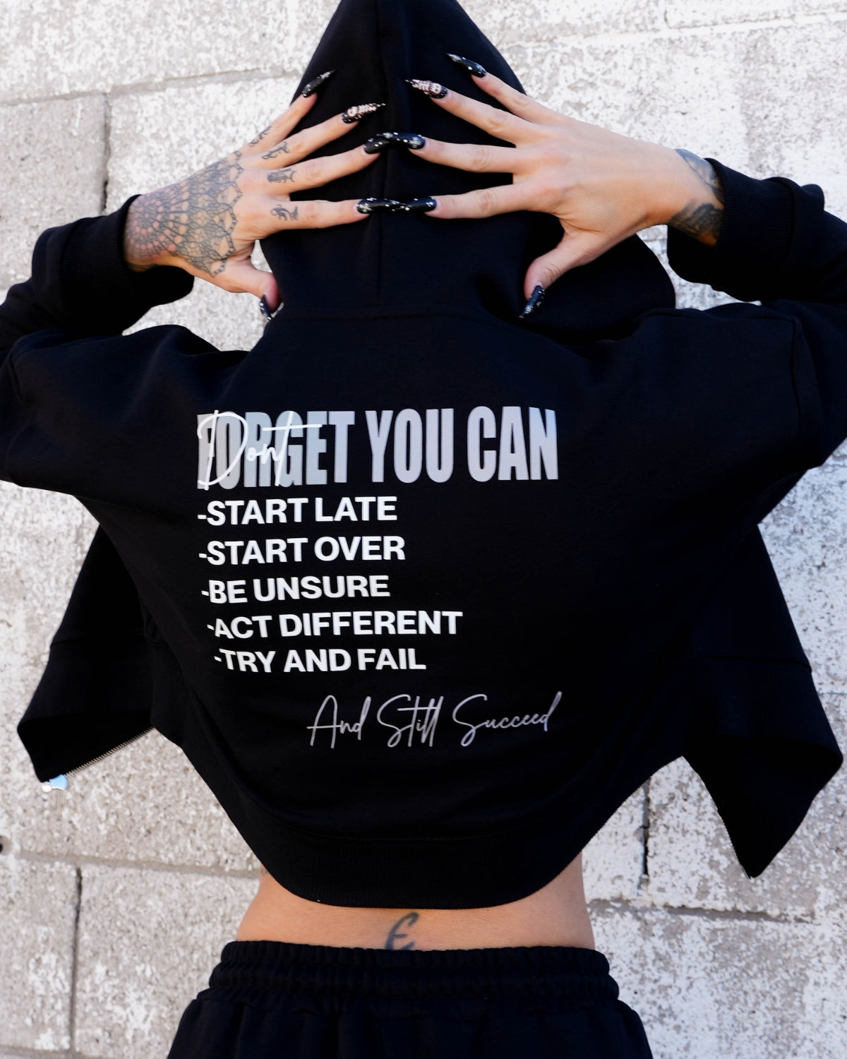 Don't Forget Women's Cropped Zip – Tattooed & Successful LLC