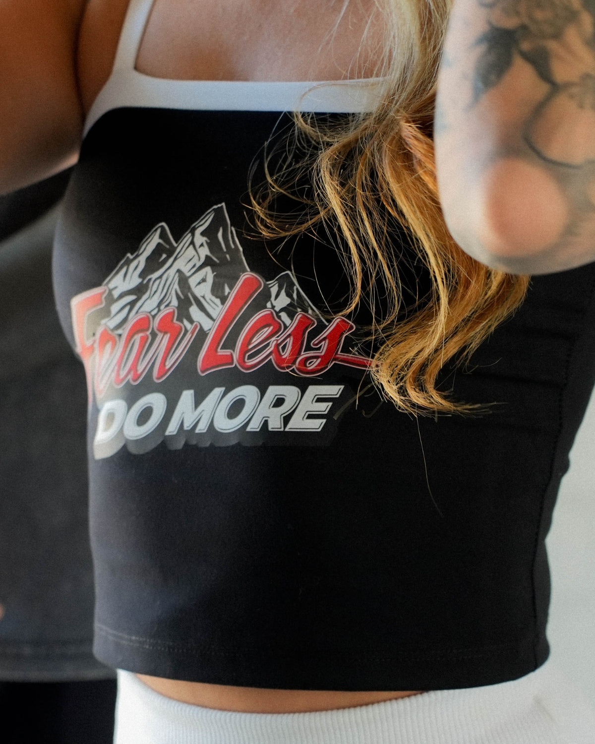 Fear Less Do More Mountains Square Tank Top