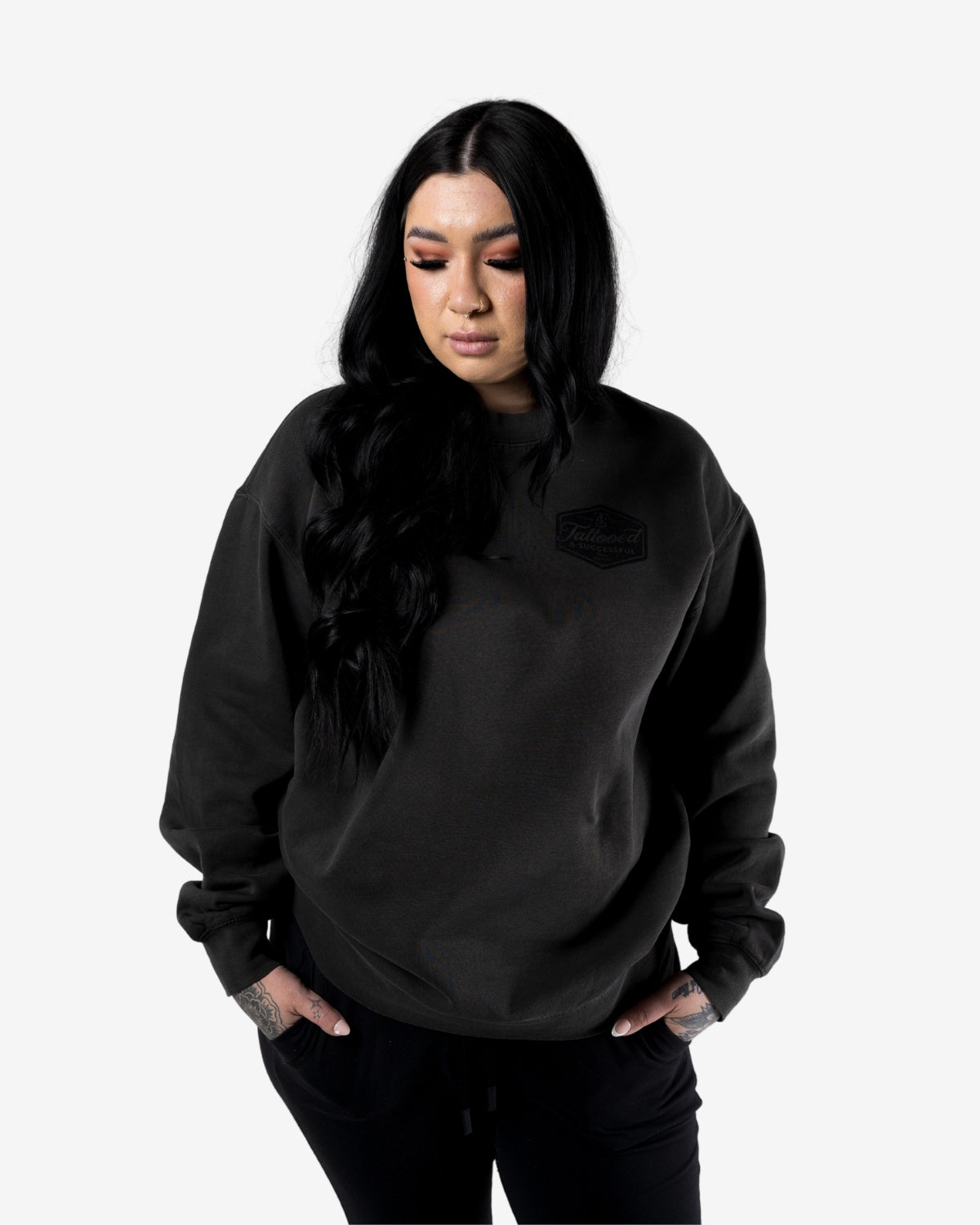 Brand Faded Crew SS - Faded Black