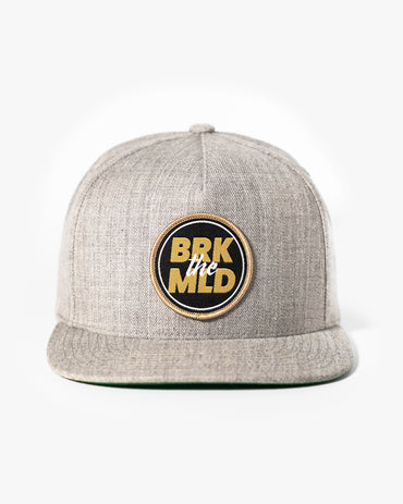 BRKtheMLD 5 Panel Snapback Hat - Heather Grey