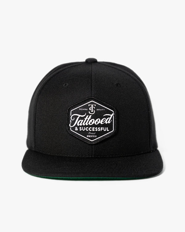Brand Snapback Hat - Black