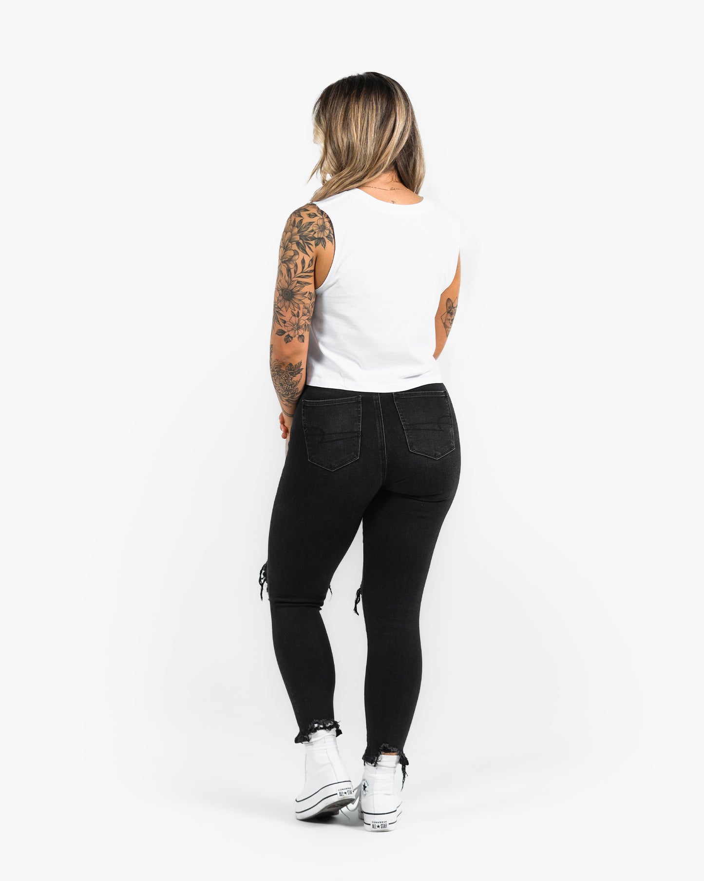 Bet On Yourself Crop Tank - White