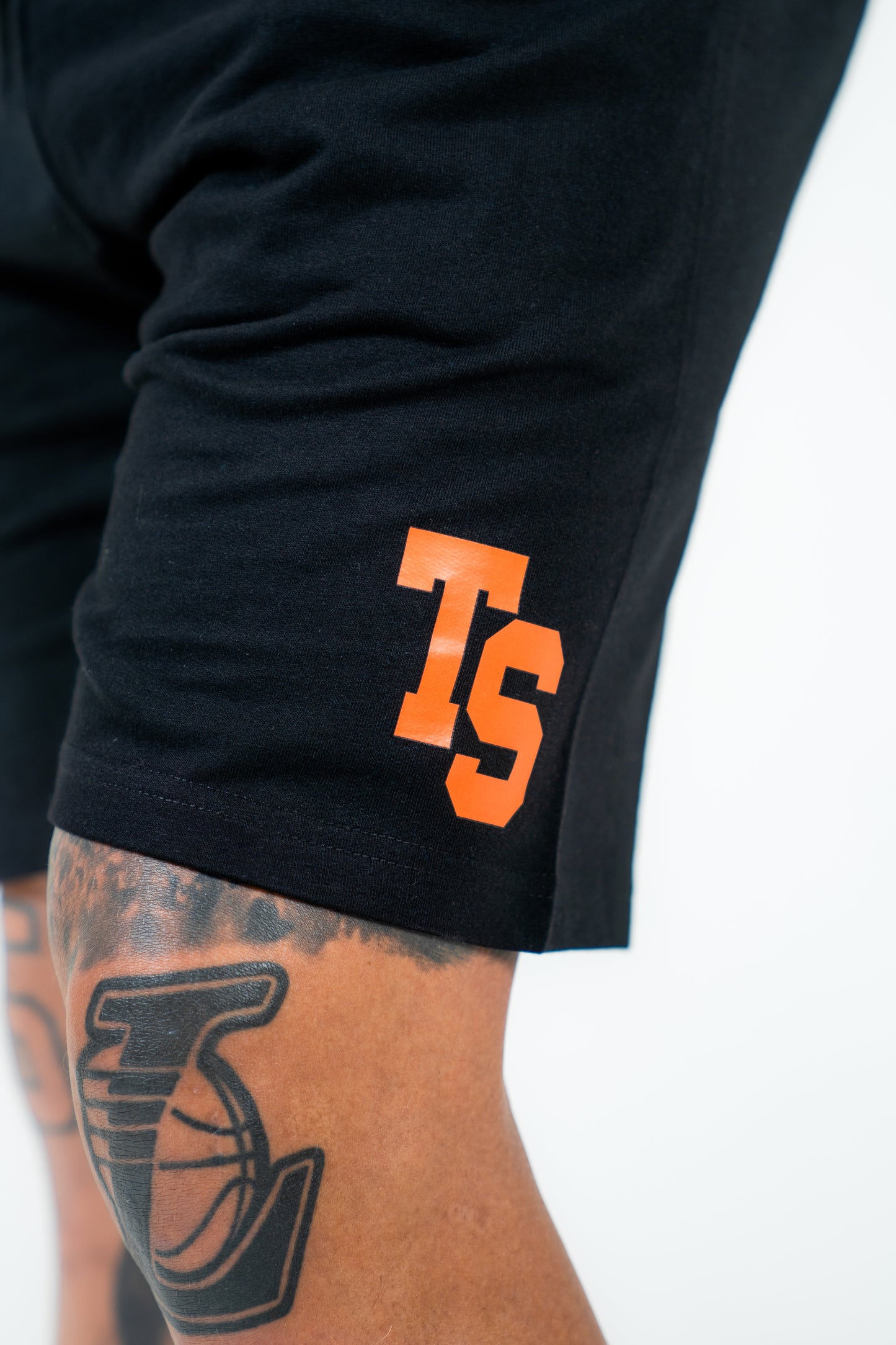 WKND Mens Comfort Shorts - Black w/ Orange