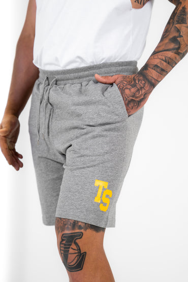WKND Mens Comfort Shorts - Heather Grey w/ Yellow