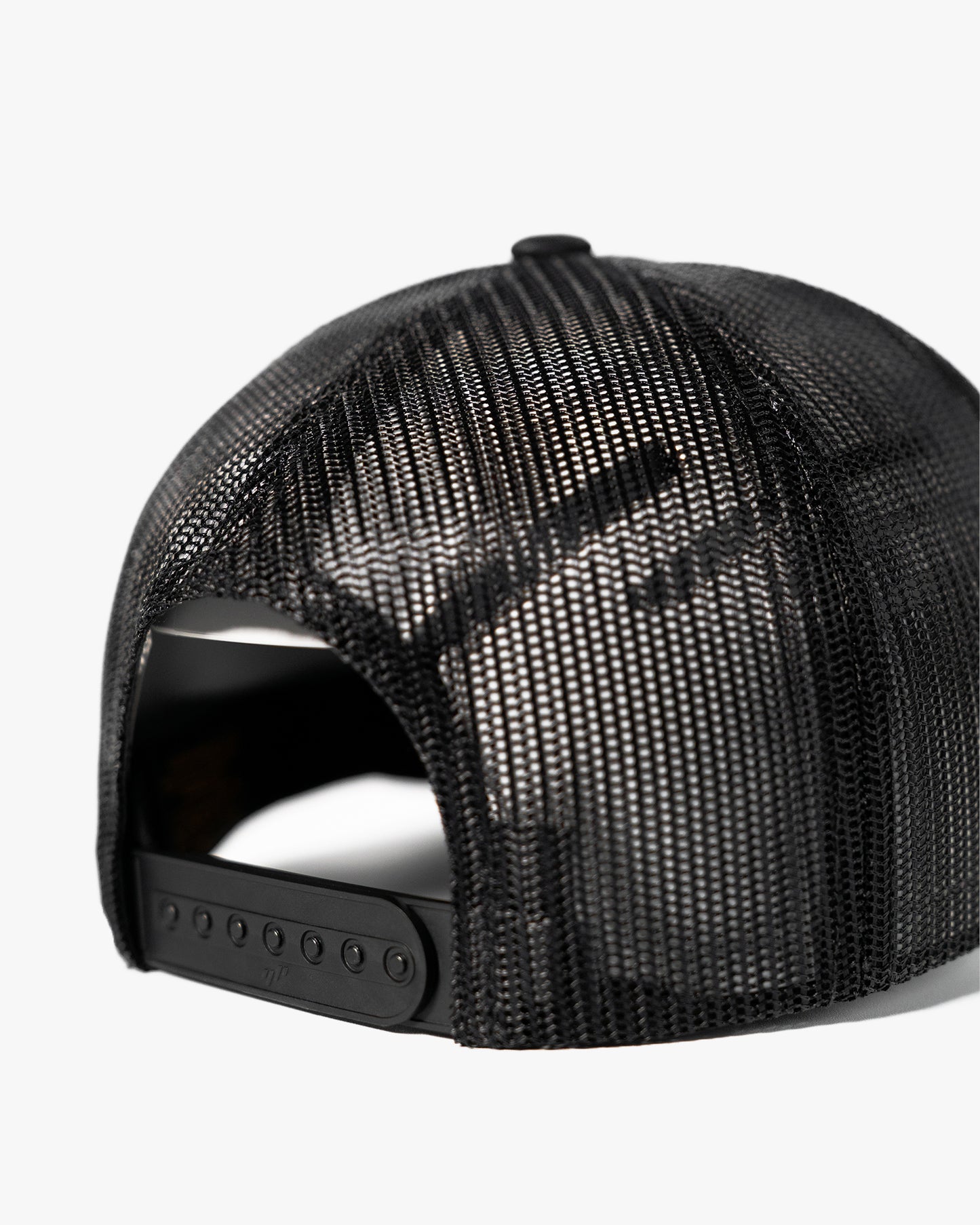 Leather Patch 5 Panel Retro Trucker Hat - Black