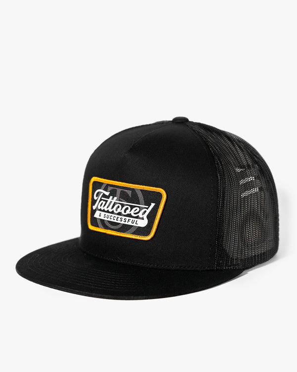 Vintage Snapback Trucker Hat - Black