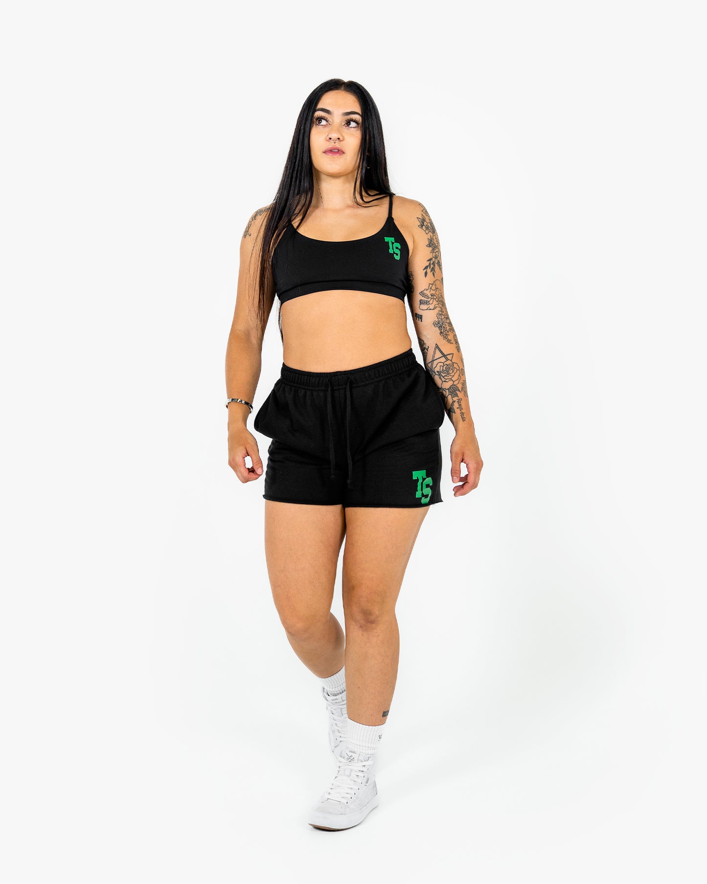 WKND Everyday Bra - Black w/ Green