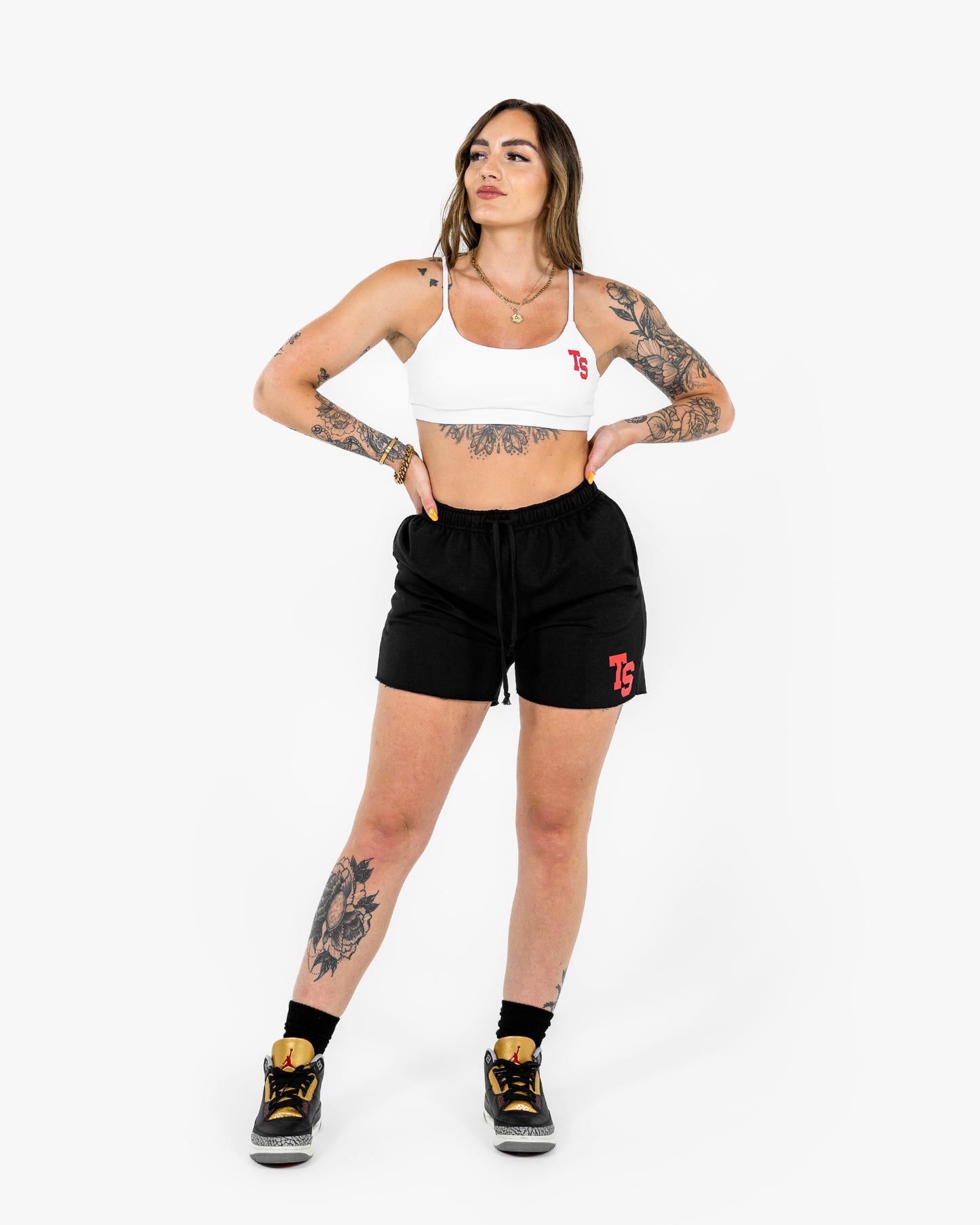 WKND Everyday Bra - White w/ Red