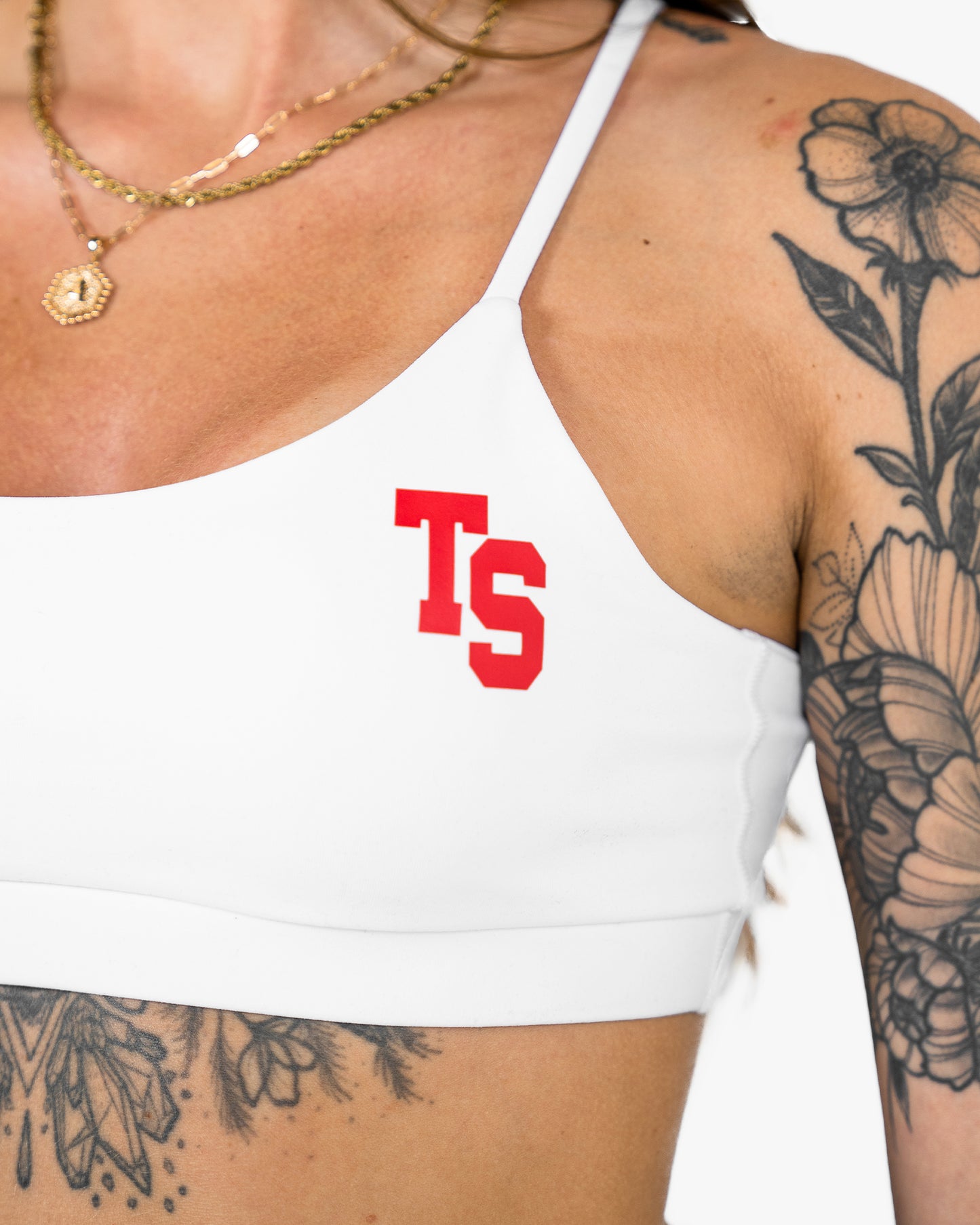 WKND Everyday Bra - White w/ Red