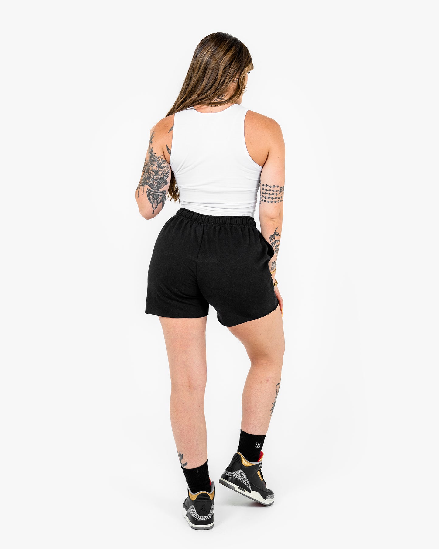 WKND Fitted Crop Tank - White w/ Red