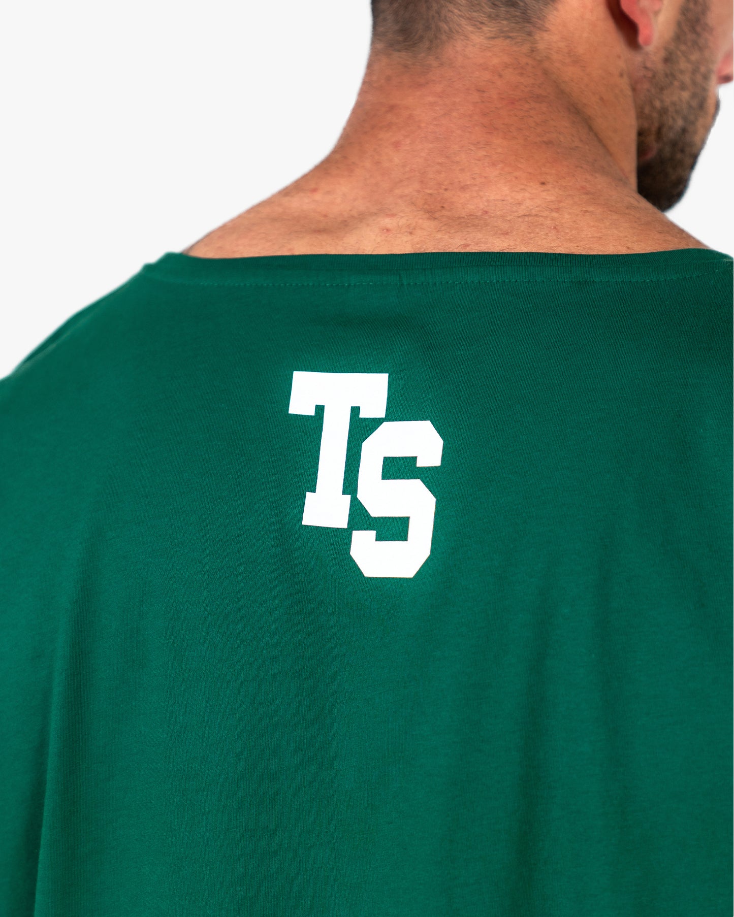 WKND Relaxed Tank - Green w/ White