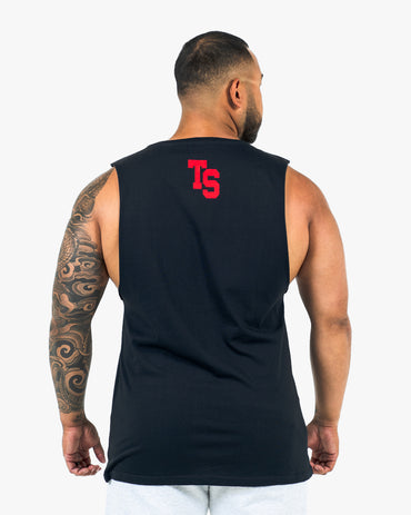 WKND Relaxed Tank - Navy w/ Red