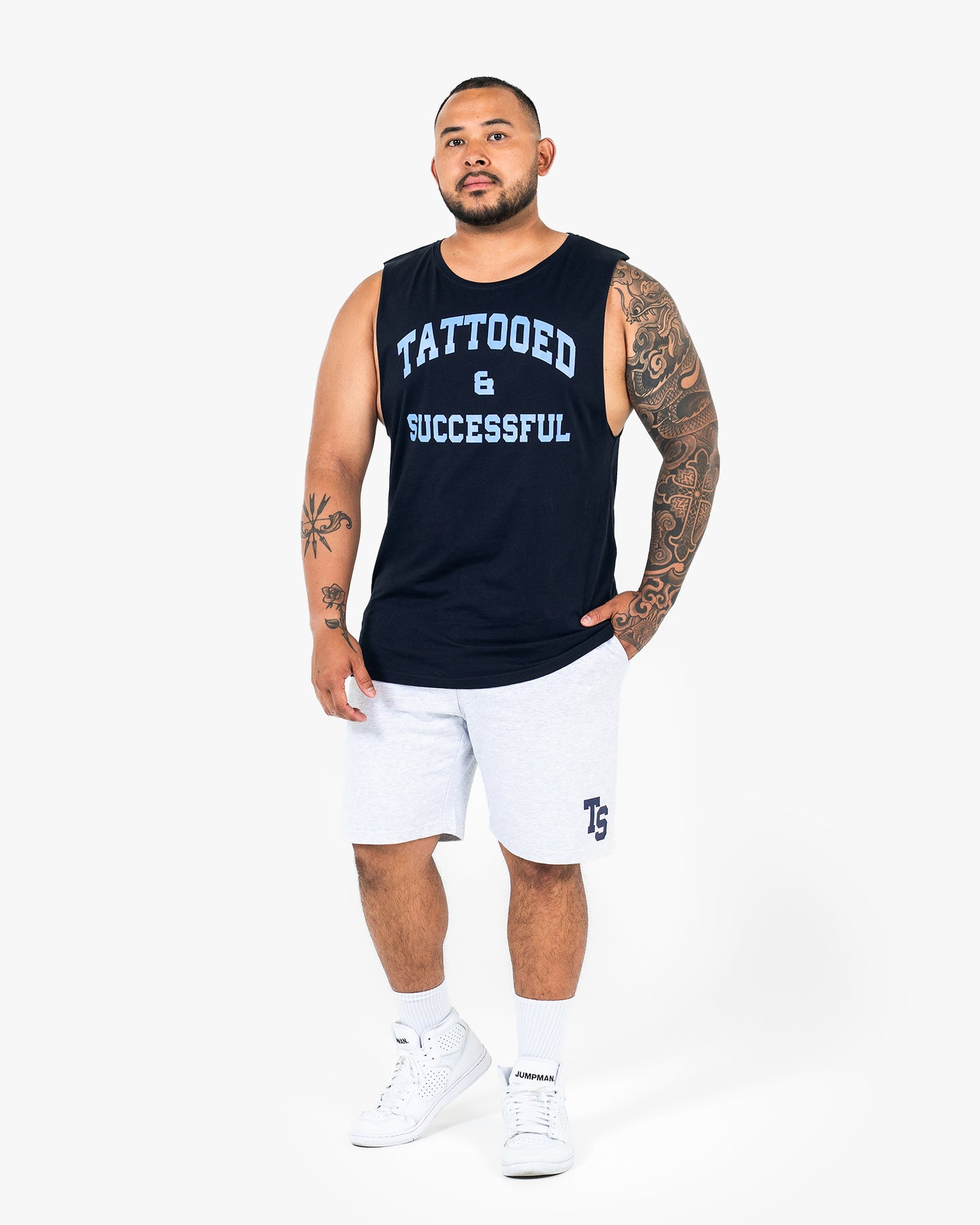WKND Relaxed Tank - Navy w/ Light Blue