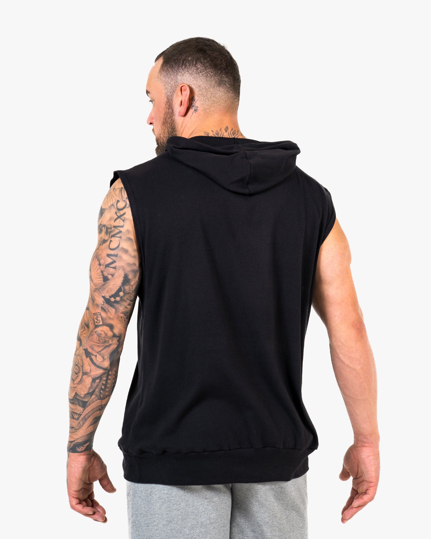 WKND Sleeveless Hoodie - Black w/ Yellow