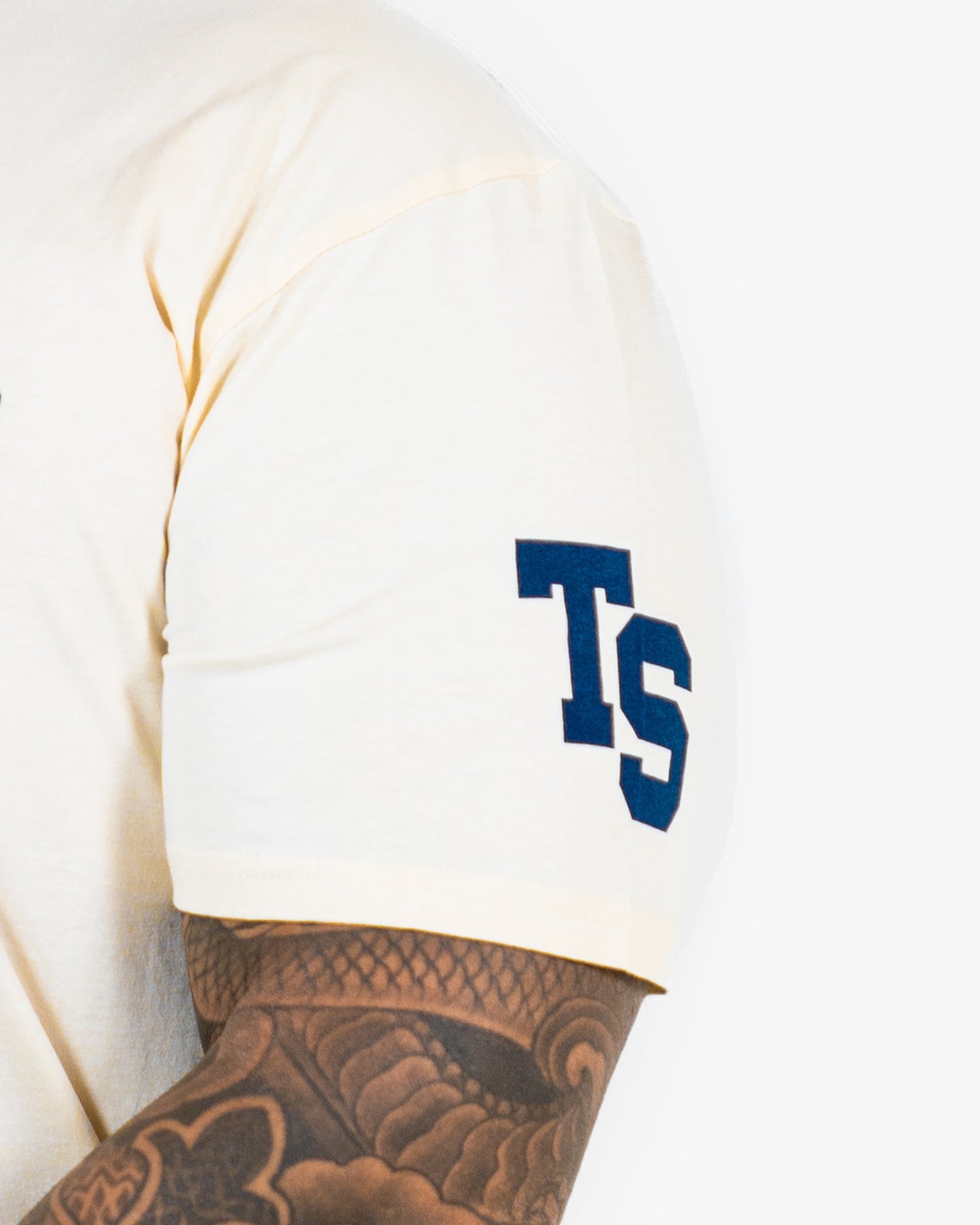 WKND Staple Tee - Ecru w/ Navy