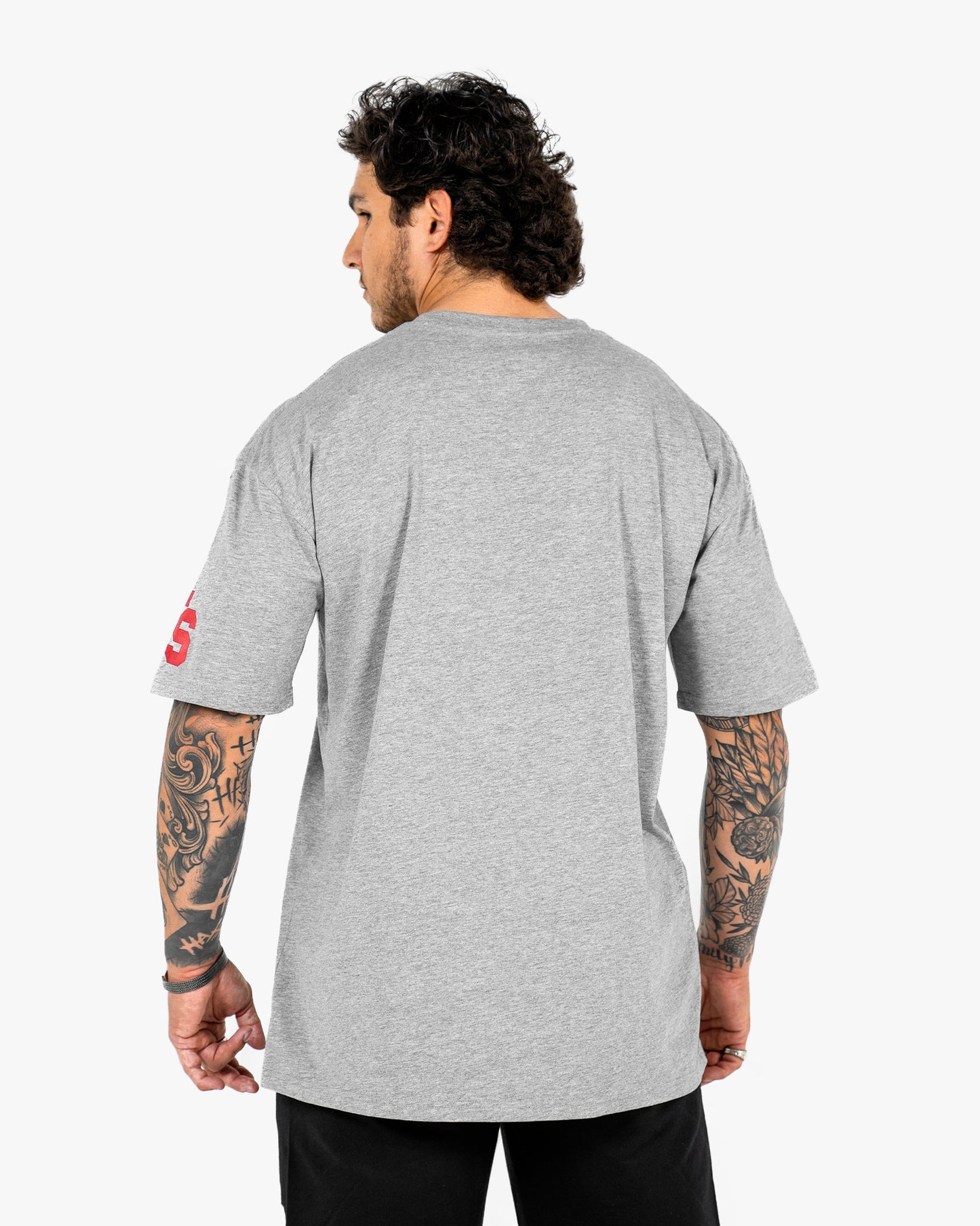 WKND Staple Tee - Heather Grey w/ Red