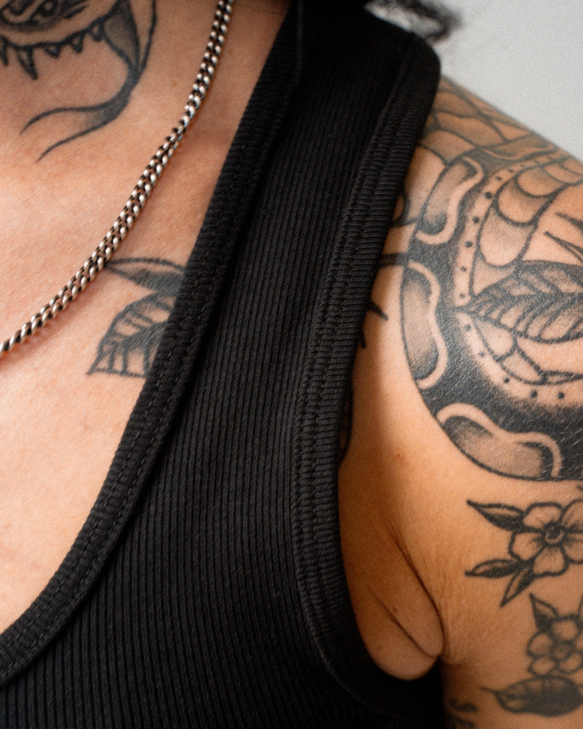 Traditional Ribbed Tank - Black