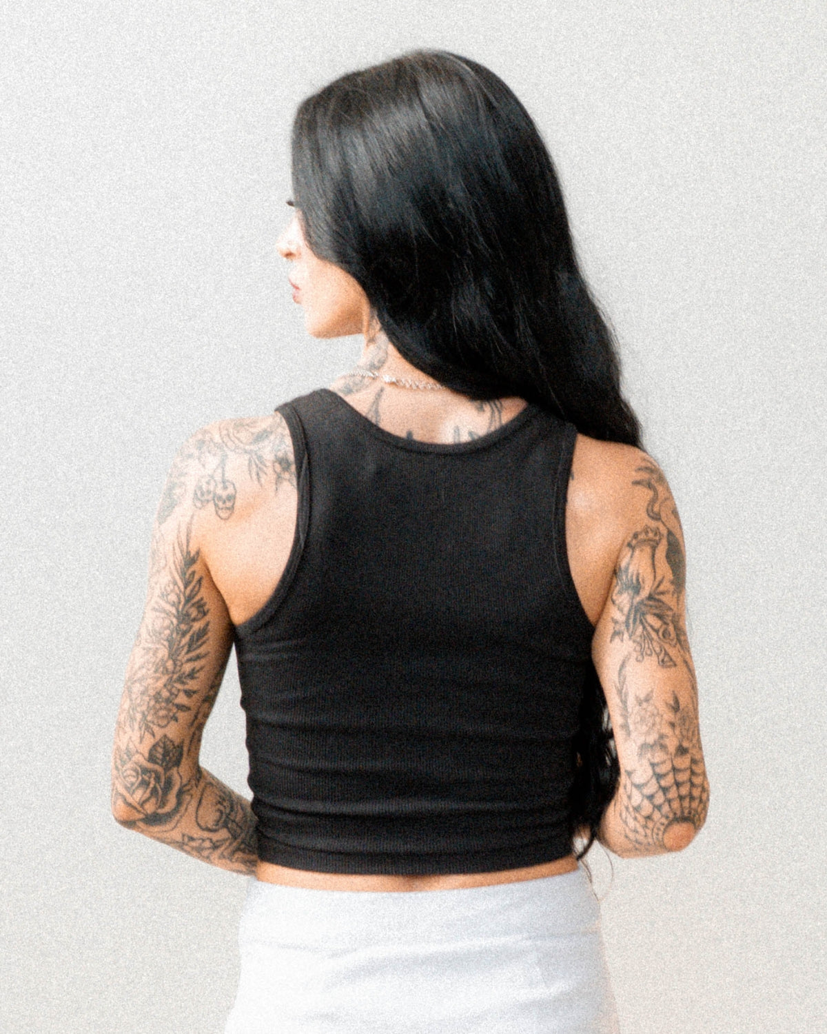 Traditional Ribbed Tank - Black