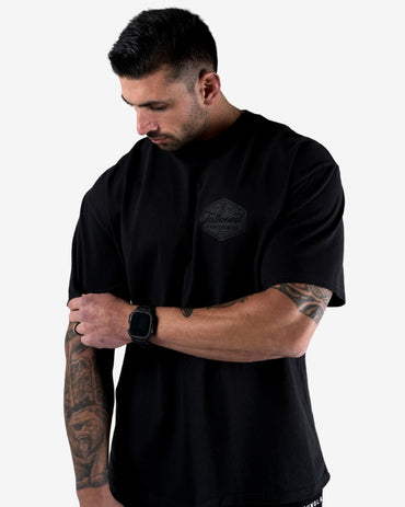 Brand Oversized Tee - Asphalt w/ Black