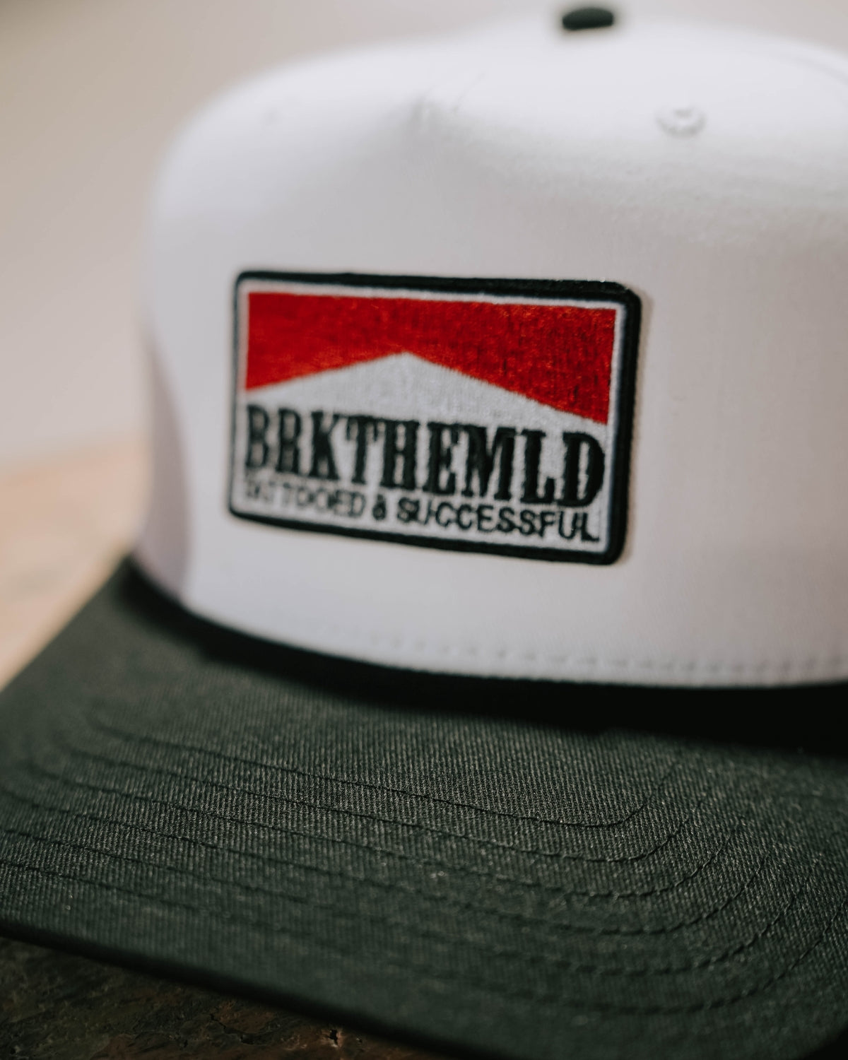 Brkthemld 5 Panel Hat- Black/White