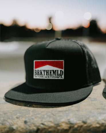 Brkthemld 5 Panel Snapback Hat- Black