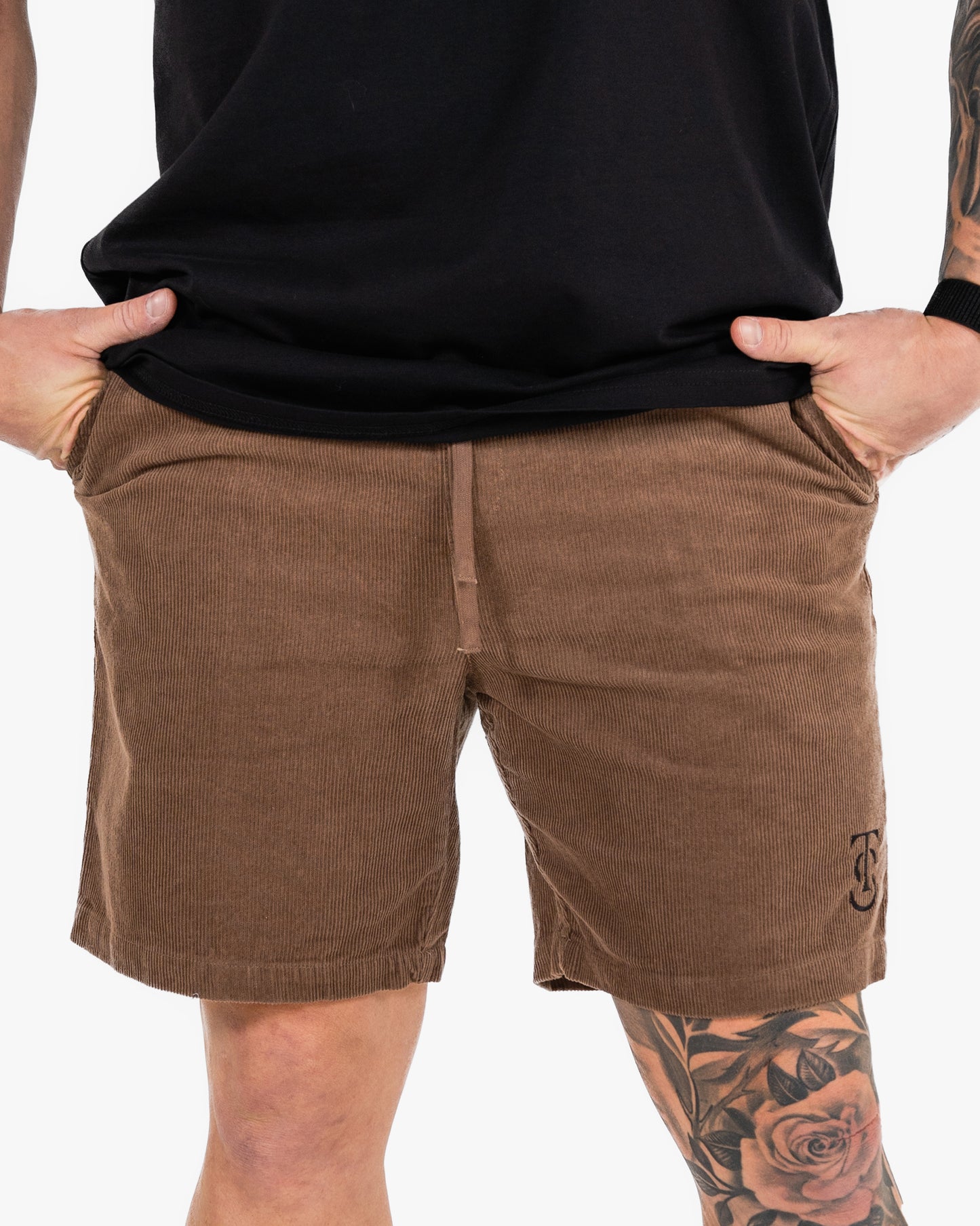 Mens Icon Cord Shorts - Walnut w/ Black