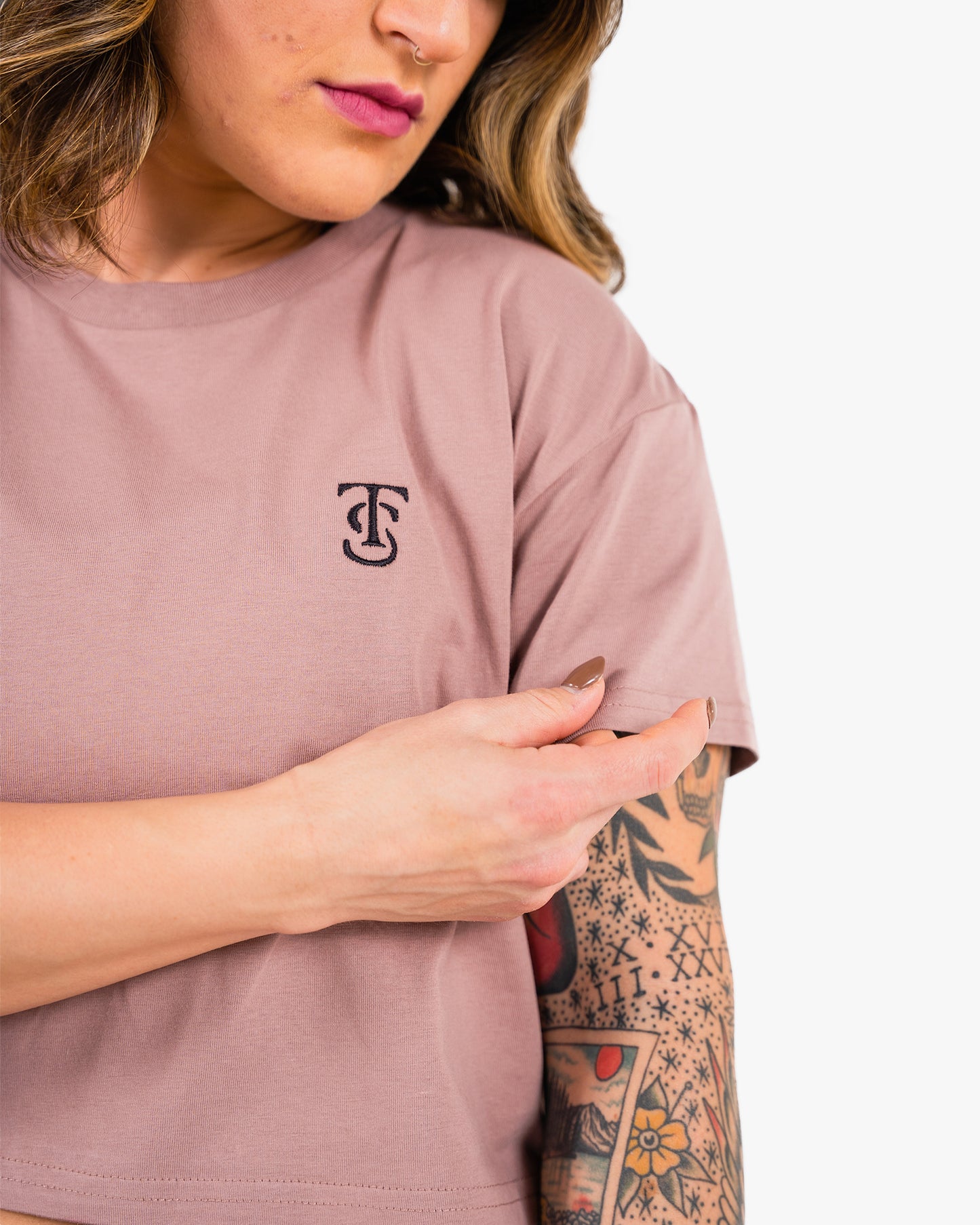 Icon Crop - Hazy Pink w/ Black