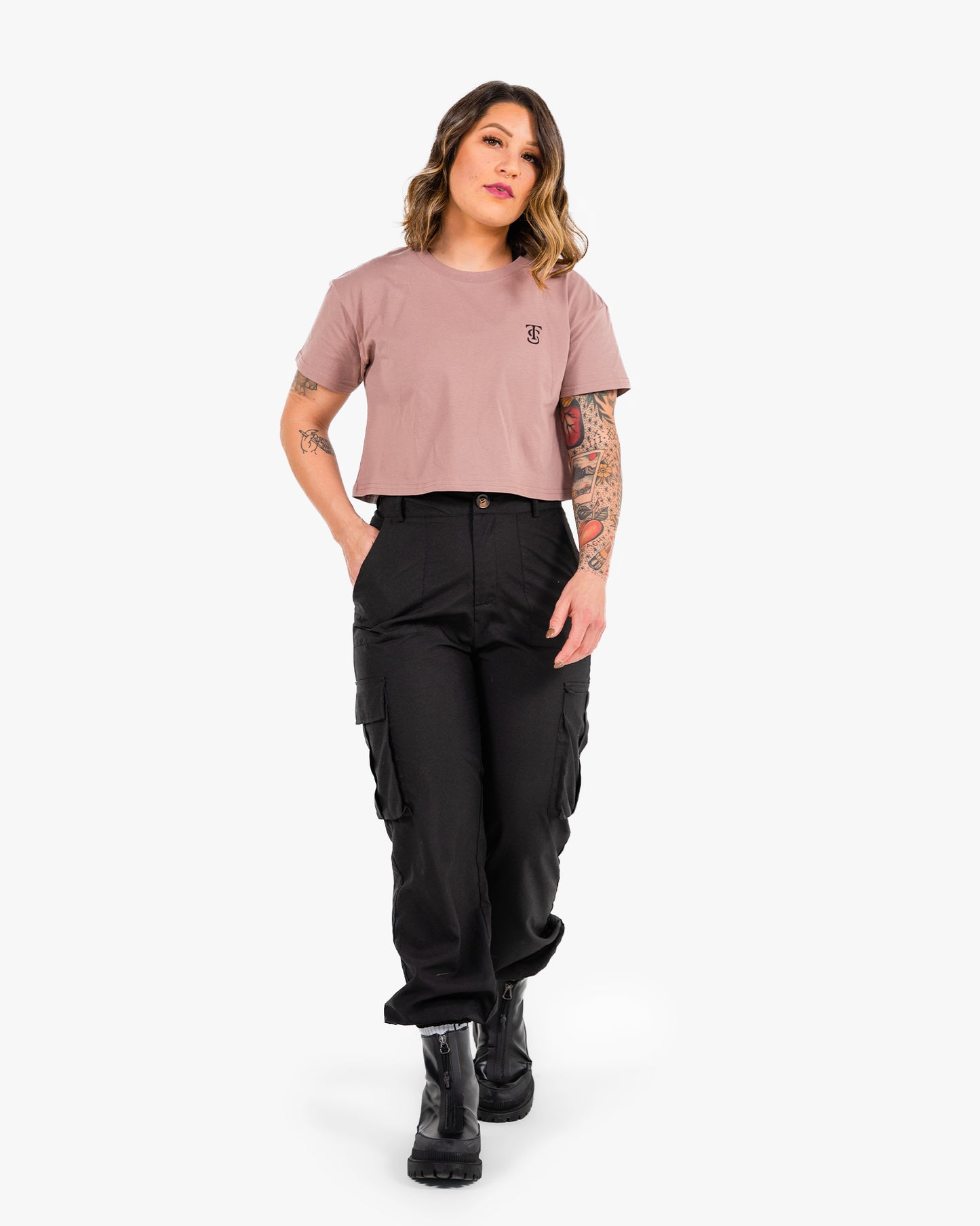 Icon Crop - Hazy Pink w/ Black