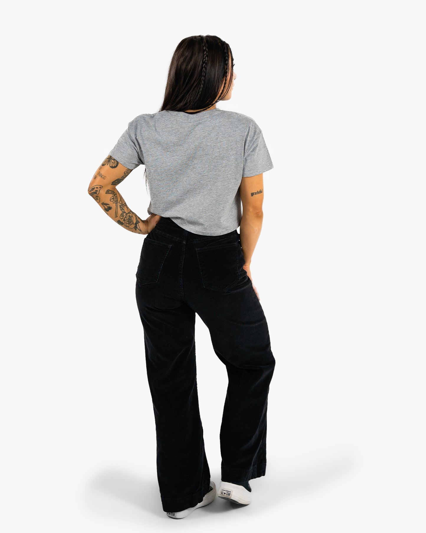 Icon Crop - Heather w/ Black