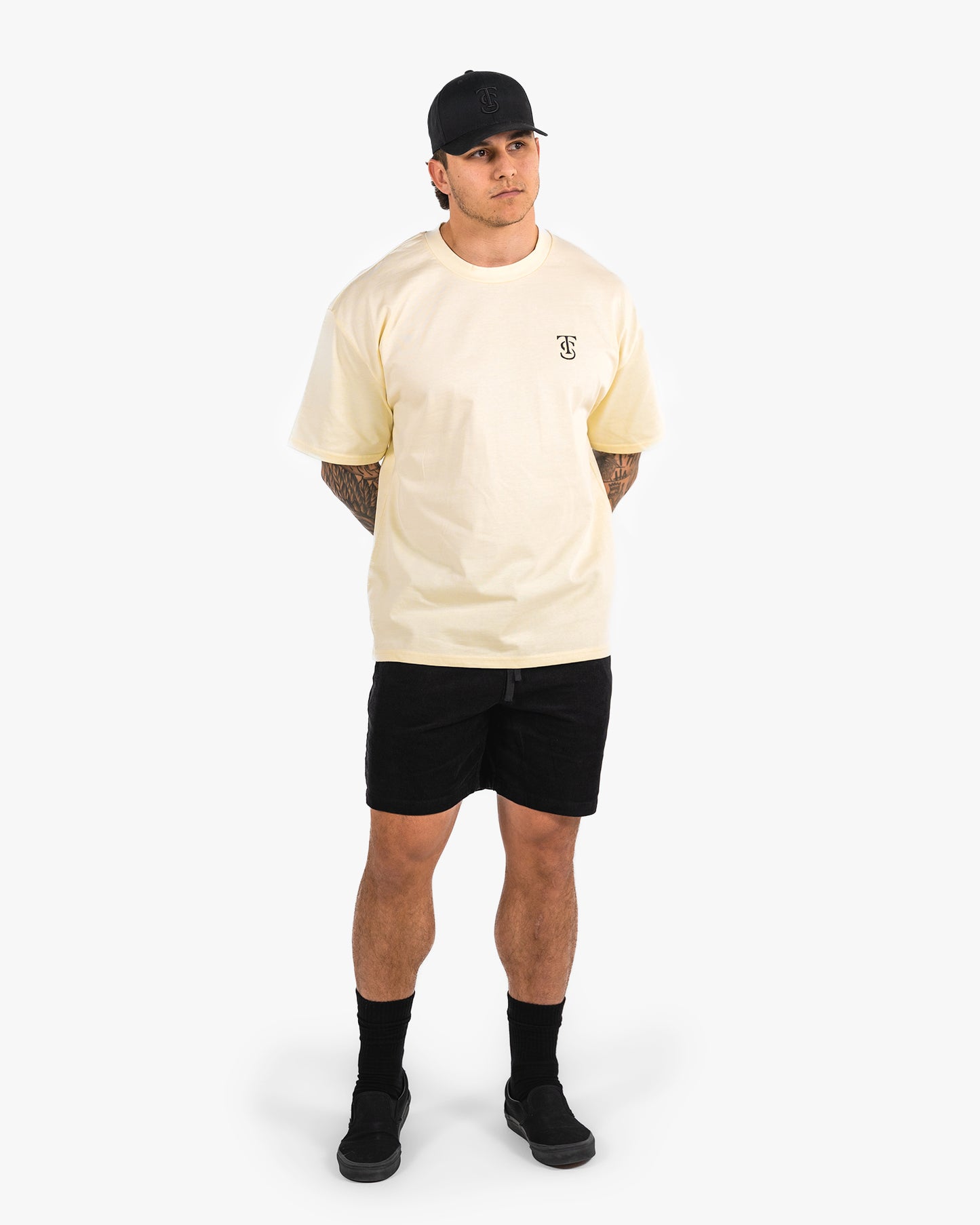 Icon Heavyweight Tee - Butter w/ Black