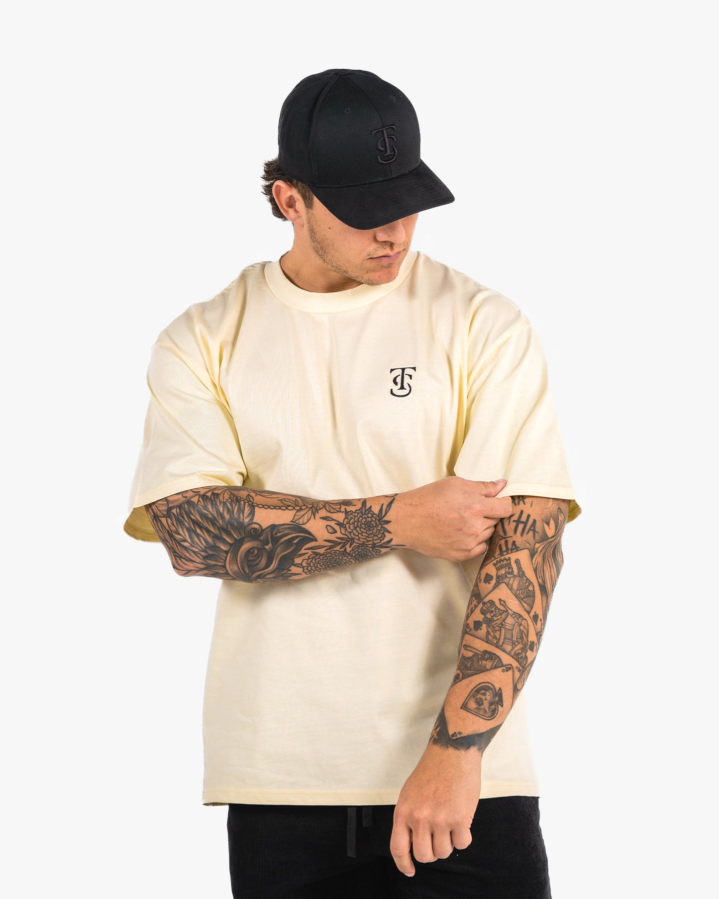 Icon Heavyweight Tee - Butter w/ Black