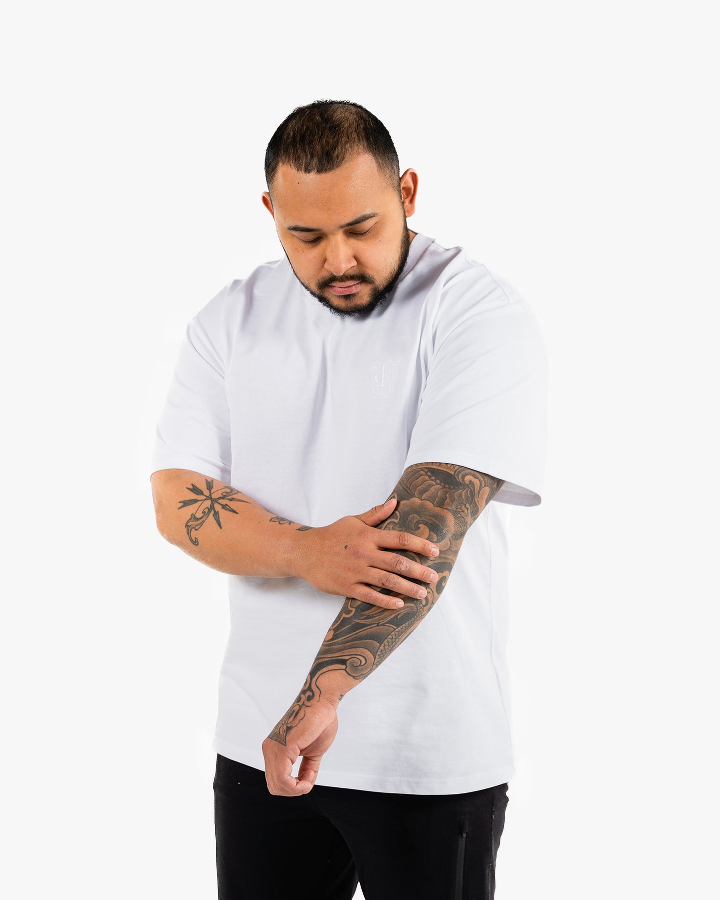 Icon Heavyweight Tee - White w/ White
