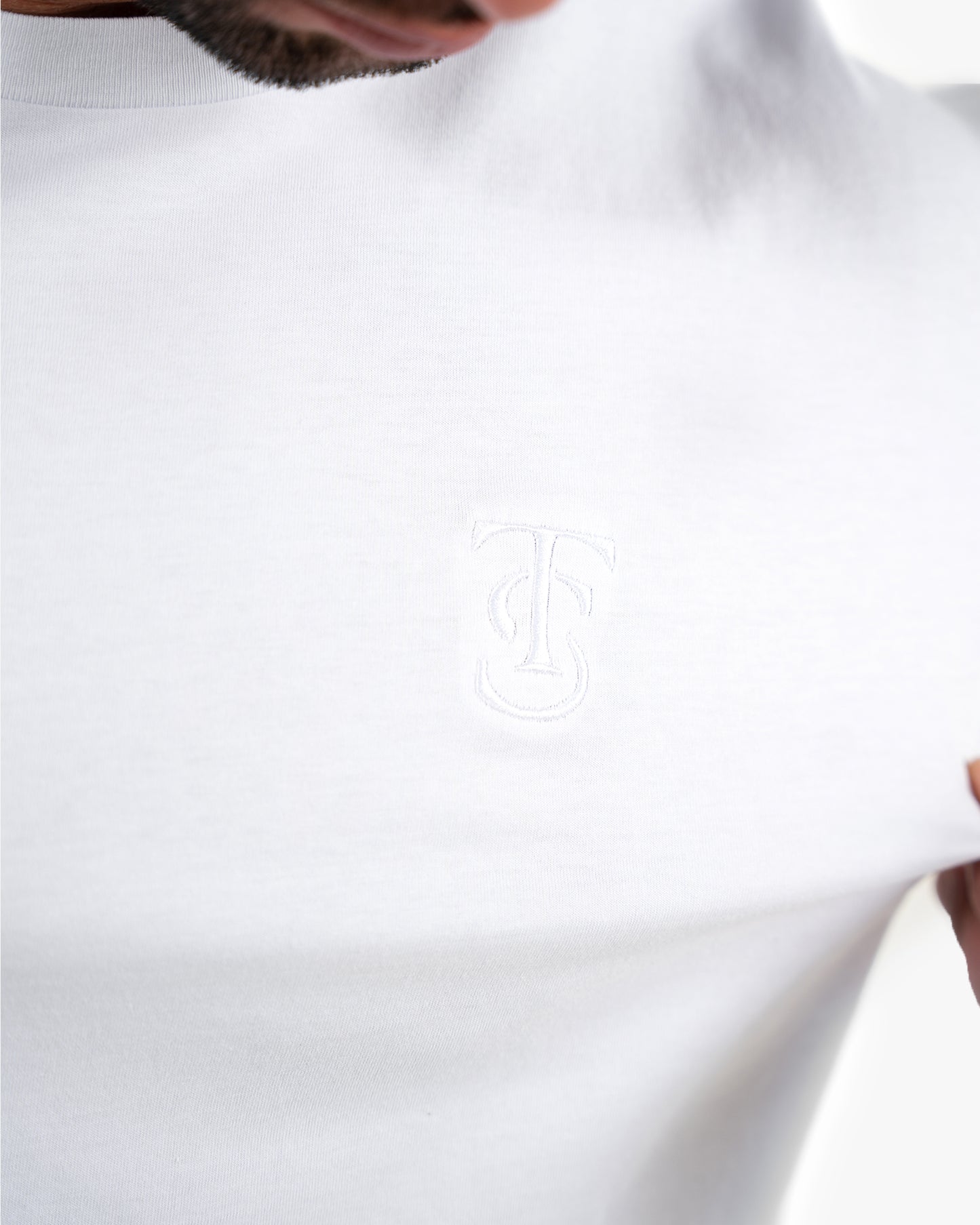 Icon Long Tee - White w/ White