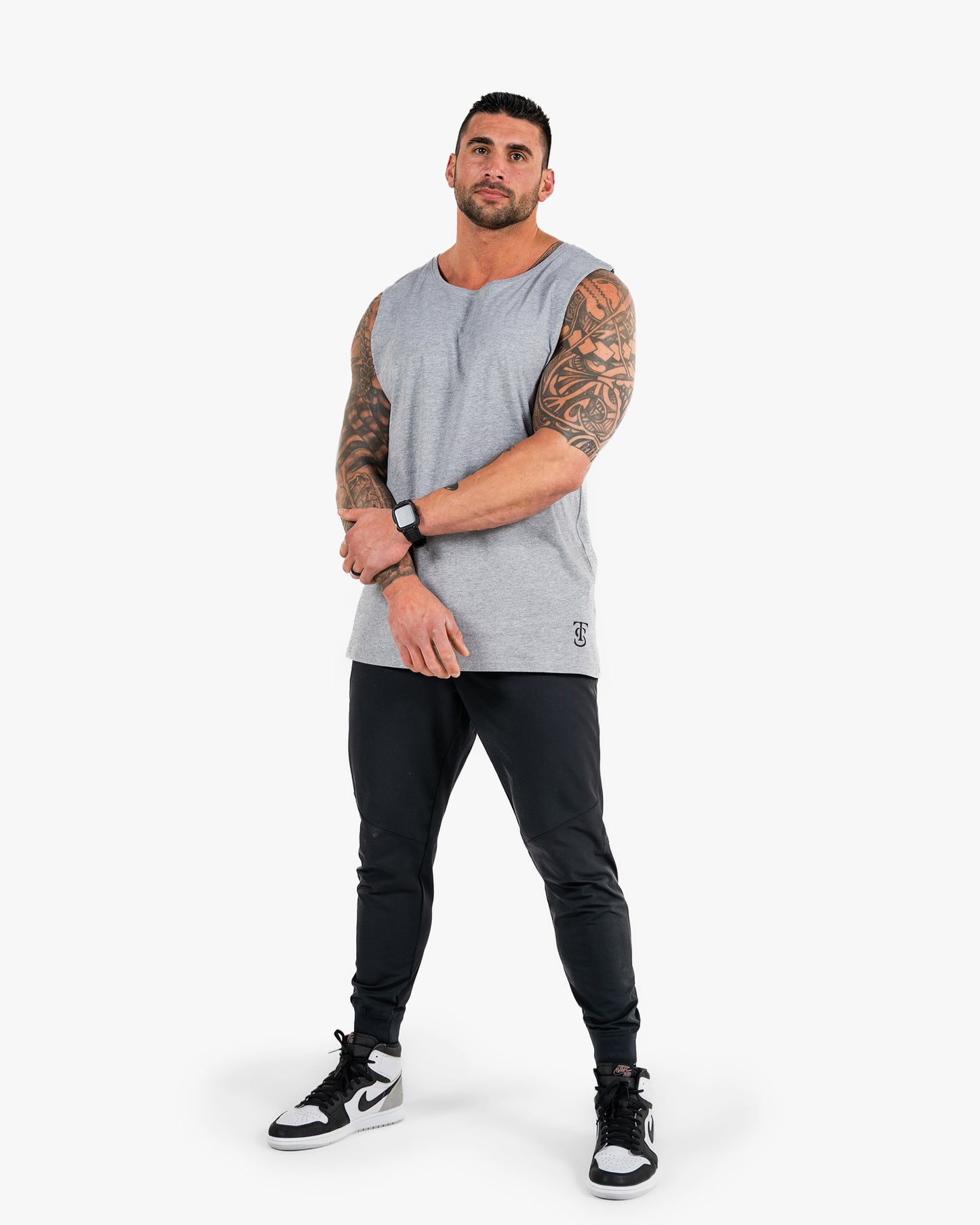 Icon Tank - Heather w/ Black