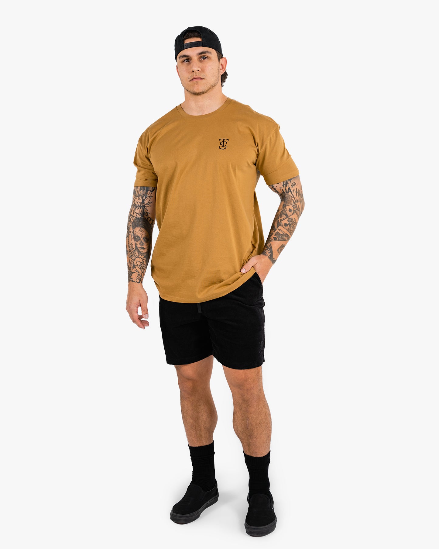 Icon Tee - Camel w/ Black