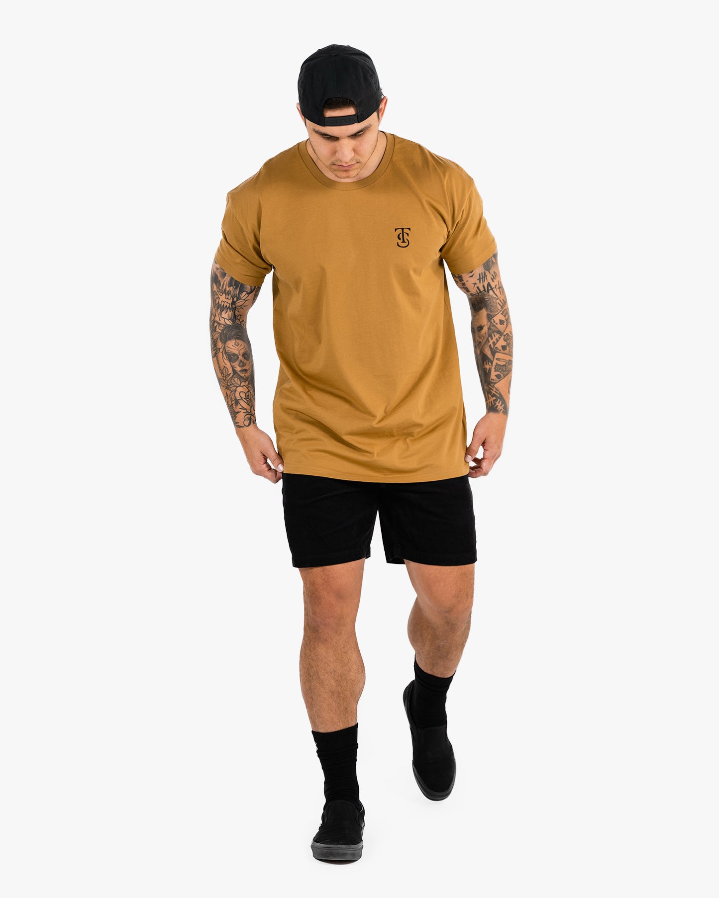 Icon Tee - Camel w/ Black