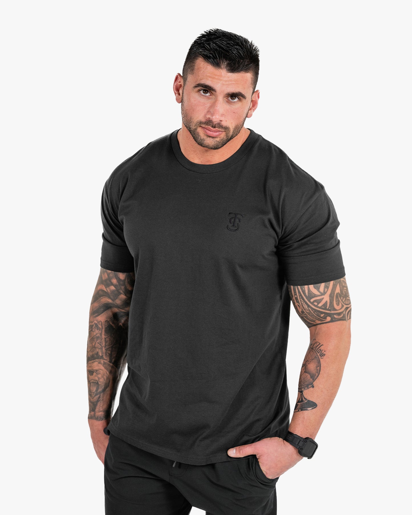 Icon Tee - Charcoal w/ Black