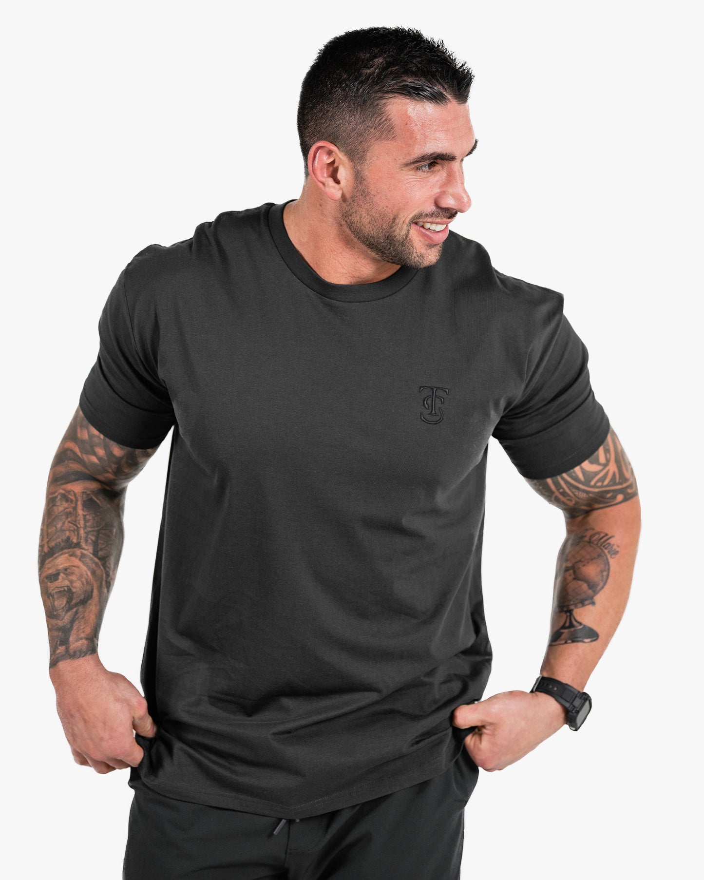 Icon Tee - Charcoal w/ Black