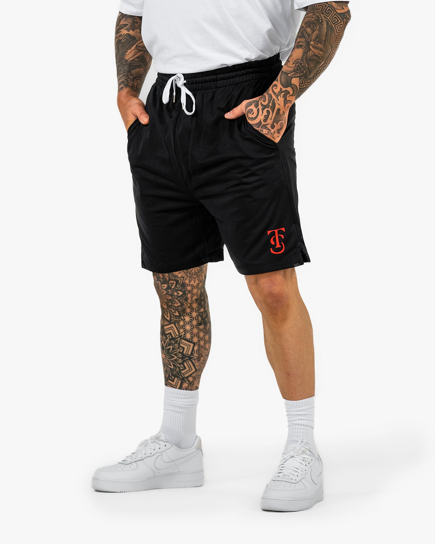 Icon Court Shorts - Black w/ Red